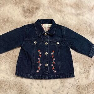 Beautifully embroidered first moments baby denim jacket size 6-9 months